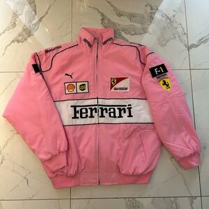 Ferrari F1 Racing Jacket Pink – Vintage Embroidered Bomber